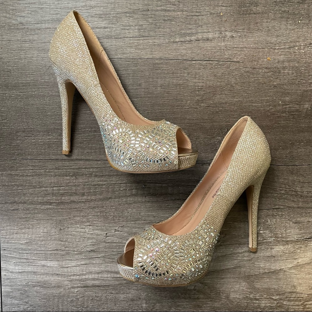 Lauren Lorraine Jeweled Heels